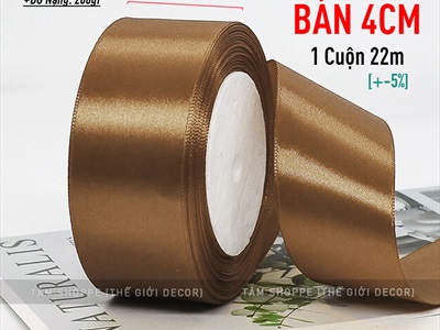 Ruy băng màu đồng vải lụa satin [Nhiều cỡ - Cuộn 22m] RUYBANG-16